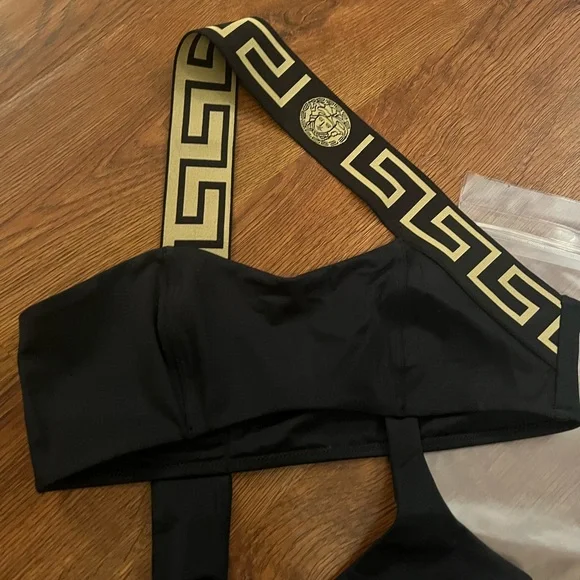 Versace Black and Gold Cut-Out One-Piece Swimsuit - Picture 7 of 9